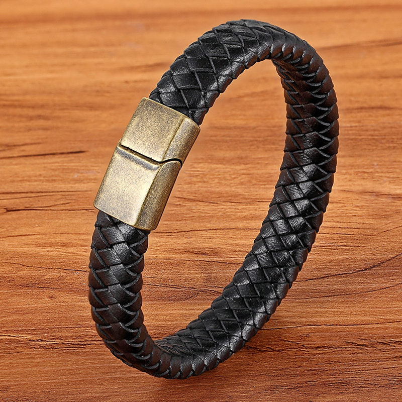 Fashion Edelstahl Char, Magnet Armband Leder für Männer