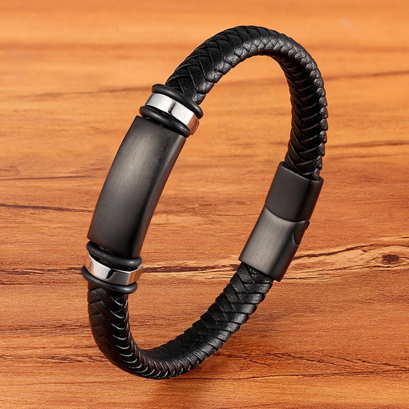 Fashion Edelstahl Char, Magnet Armband Leder für Männer