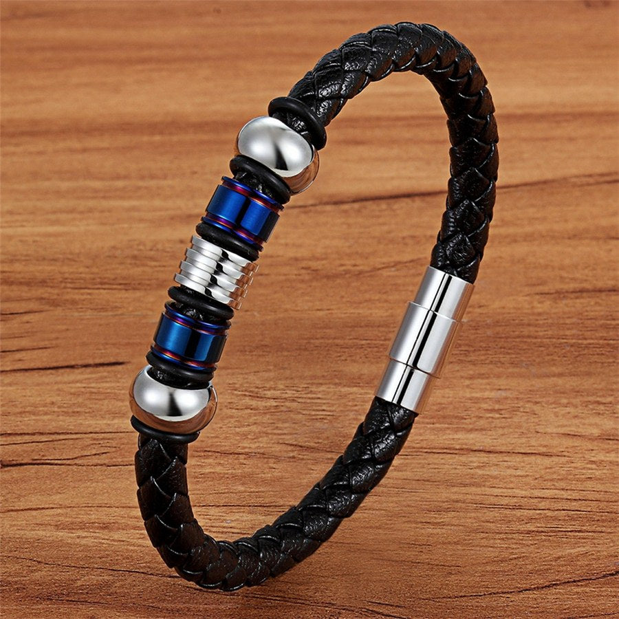 Fashion Edelstahl Char, Magnet Armband Leder für Männer