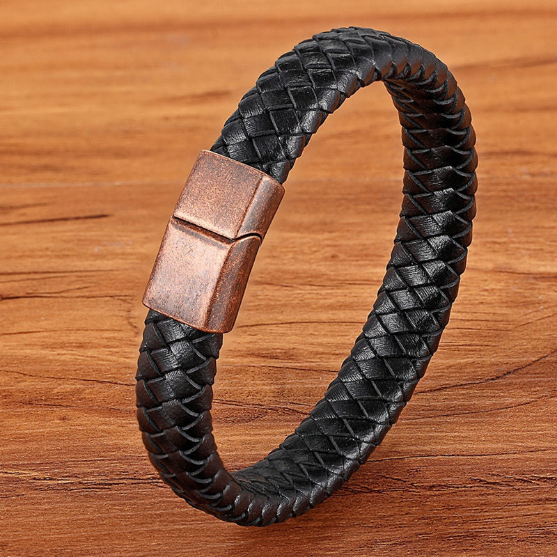 Fashion Edelstahl Char, Magnet Armband Leder für Männer