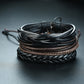 4Stk/ Set geflochtenes Wickelleder, Armbänder für Männer