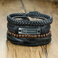 4Stk/ Set geflochtenes Wickelleder, Armbänder für Männer