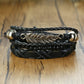 4Stk/ Set geflochtenes Wickelleder, Armbänder für Männer
