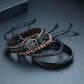 4Stk/ Set geflochtenes Wickelleder, Armbänder für Männer