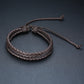 4Stk/ Set geflochtenes Wickelleder, Armbänder für Männer