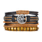 4Stk/ Set geflochtenes Wickelleder, Armbänder für Männer