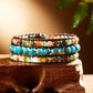 Amazonit & Naturperle Super 5 Kette Armband. Multi-Stein Stapelbares Armband. Leder Wickelarmband