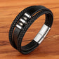 Fashion Edelstahl Char, Magnet Armband Leder für Männer
