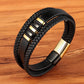 Fashion Edelstahl Char, Magnet Armband Leder für Männer