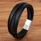 Fashion Edelstahl Char, Magnet Armband Leder für Männer