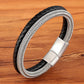 Fashion Edelstahl Char, Magnet Armband Leder für Männer