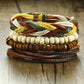 4Stk/ Set geflochtenes Wickelleder, Armbänder für Männer