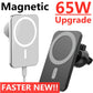 65W Magnetische drahtlose Autoladegeräthalterung, MagSafe kompatibel für iPhone 14/13/12 Serie, Schnellladung Auto-Alignment Air Vent Telefonhalter